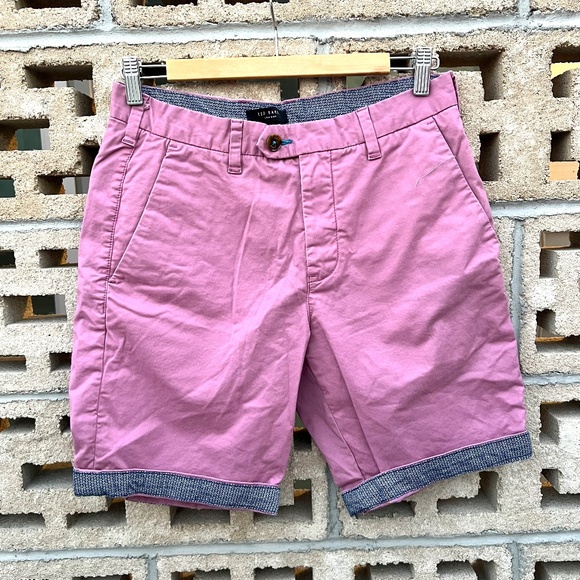 Ted Baker Dark Rose Pink Classic Chino Shorts 30R - Picture 5 of 6